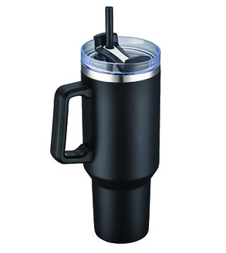 40 oz. Double Wall Tumbler with Handle and Straw