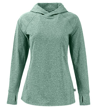 LCK00203 - Adapt Knit Recycled Womens Heathered Hooded Pullover